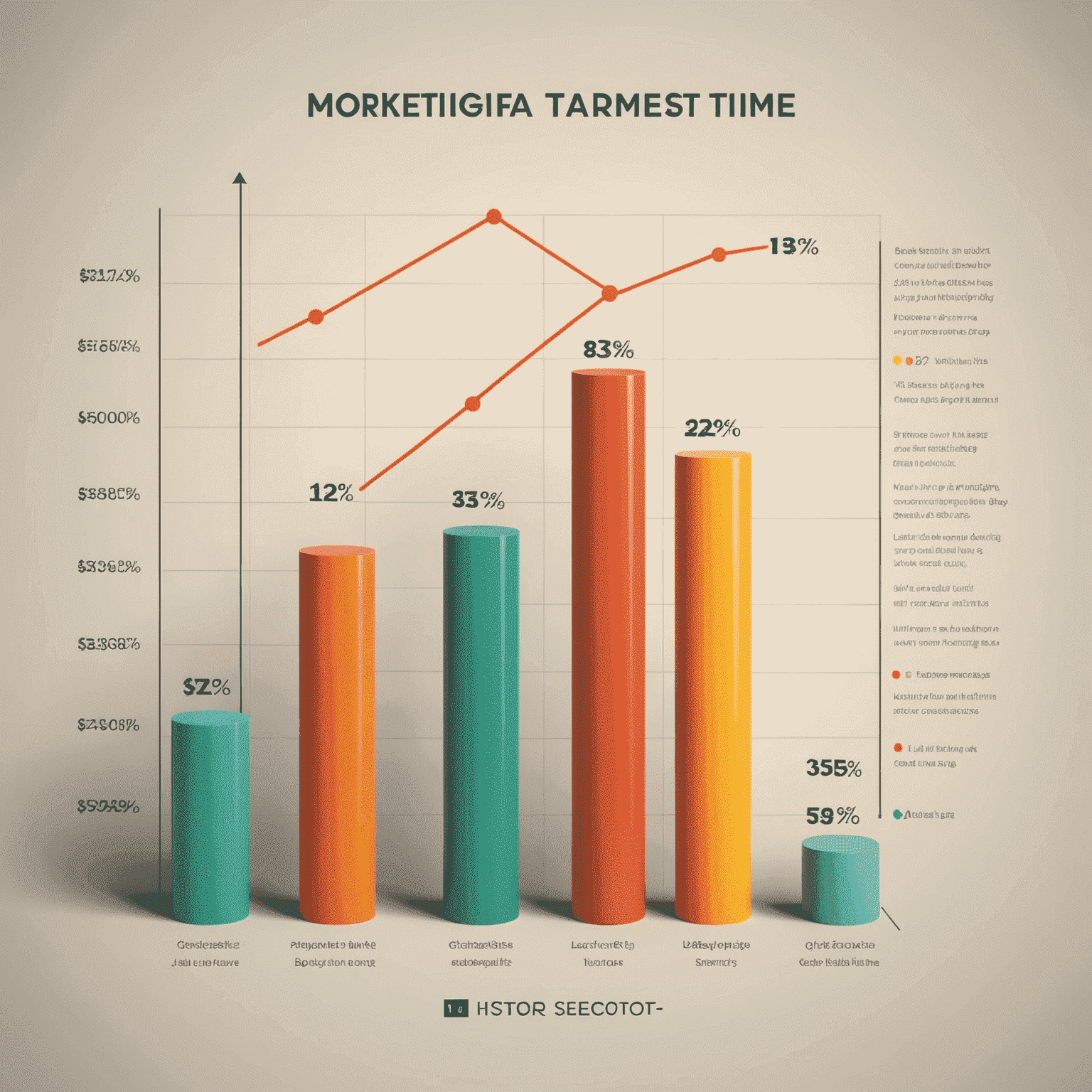 Bar graph showing increasing marketing ROI over time