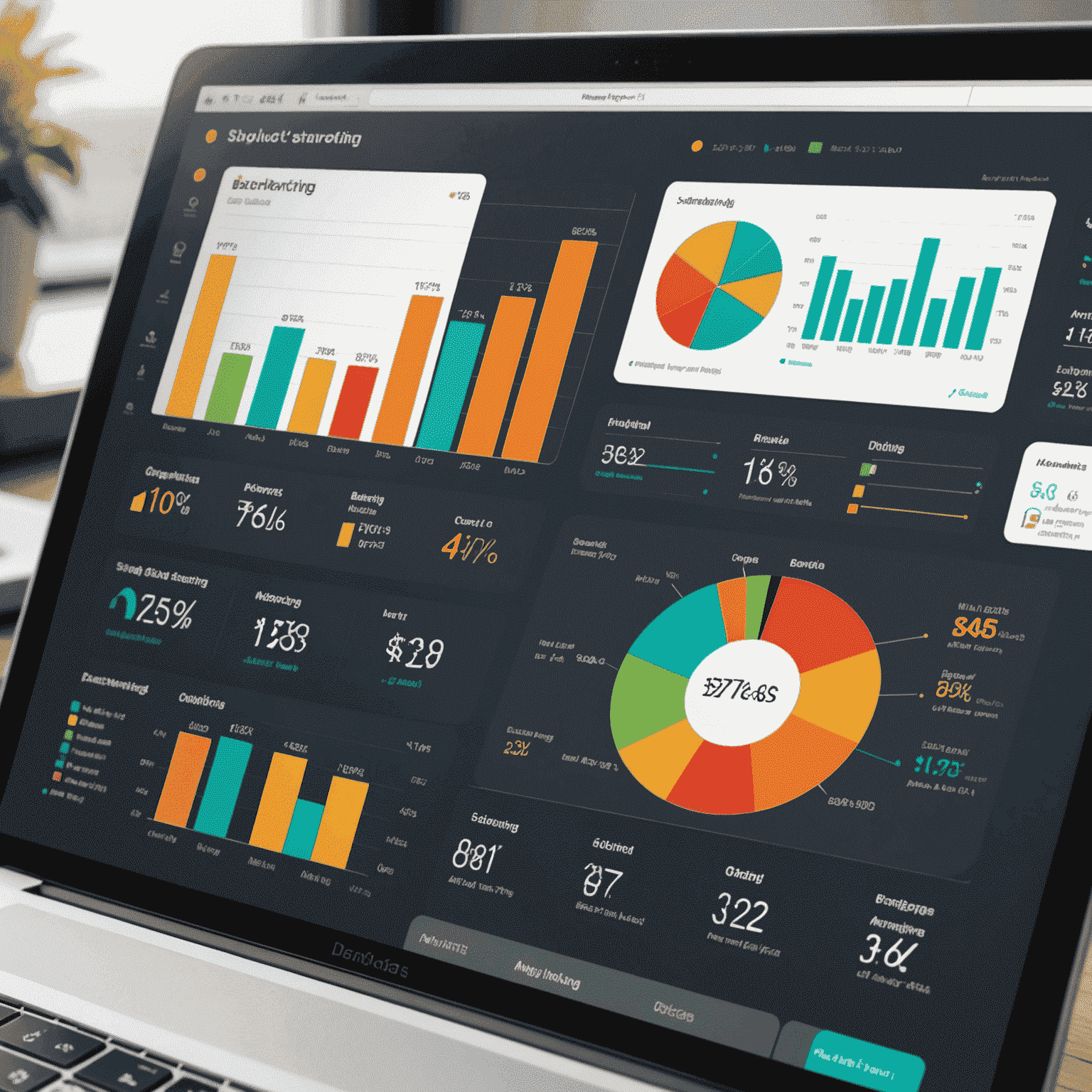 Dashboard showing marketing data and analytics